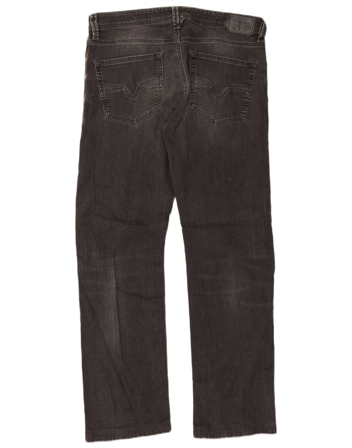 Diesel Herren Larkee Regular Straight Jeans W34 L32 Graue Baumwolle