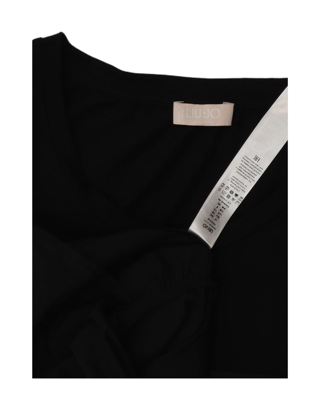 Liu Jo Damen A-Linien-Kleid UK 12 Mittelschwarze Baumwolle