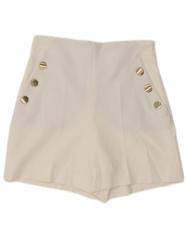 Zara Damen Chino-Shorts mit hoher Taille, XS W24, Weiß