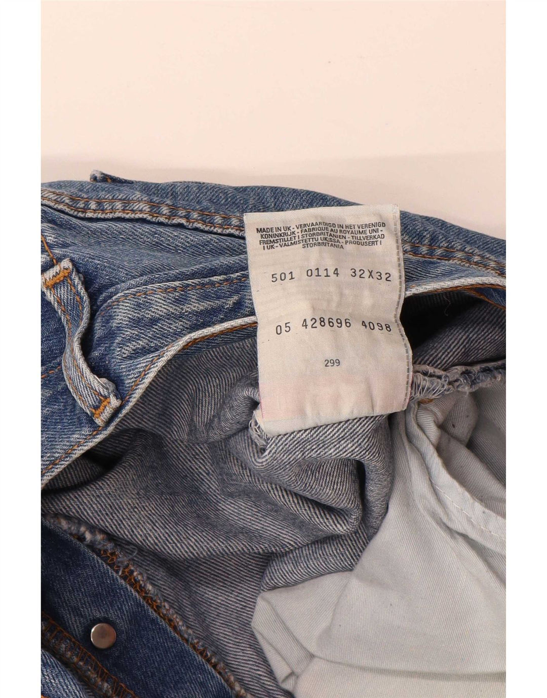 Levi's Herren 501 Straight Jeans W32 L32 Blaue Baumwolle