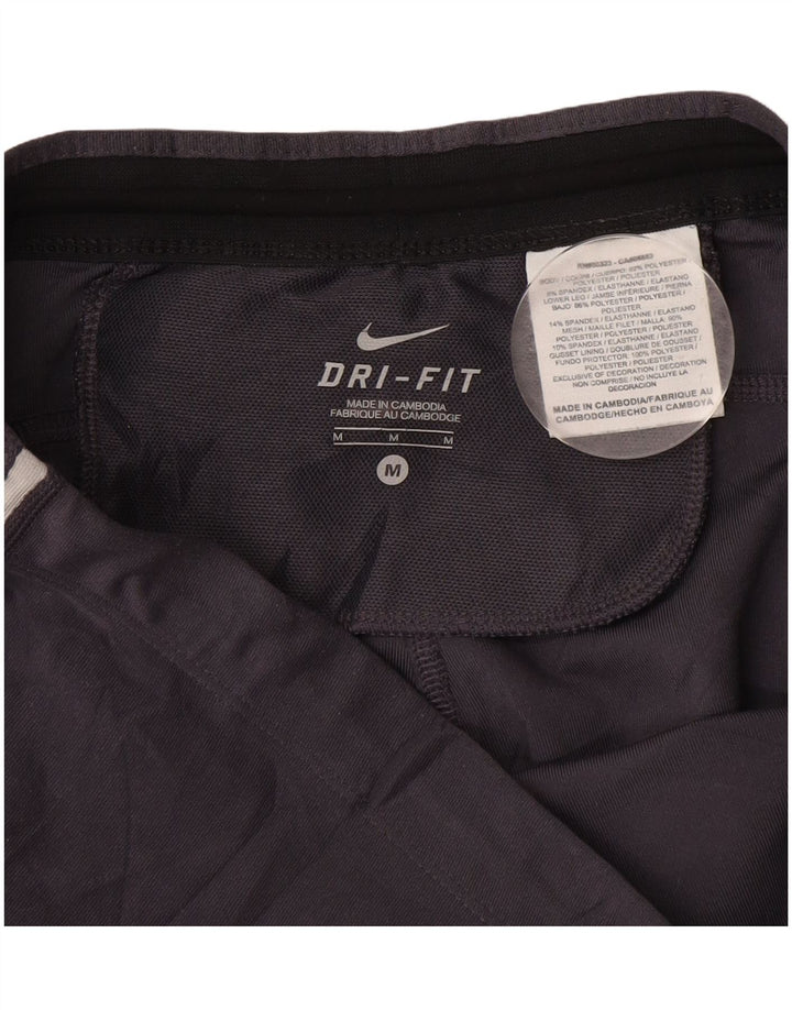 Nike Damen Dri Fit Capri Leggings UK 12 Mittelgraues Polyester