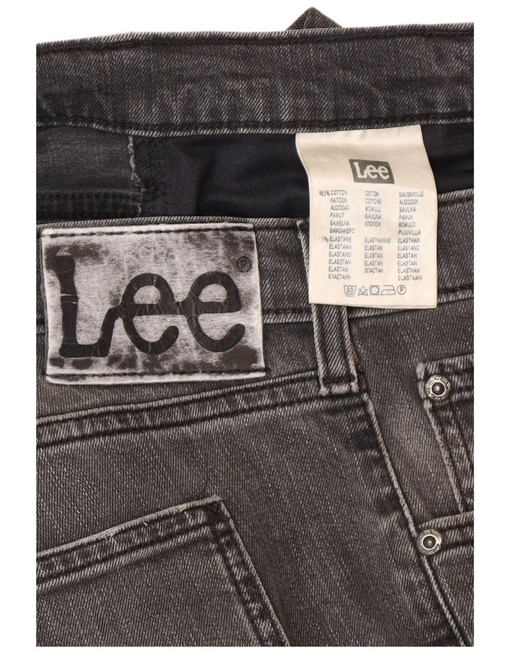Lee Herren Luke Distressed Slim Jeans W36 L32 Graue Baumwolle