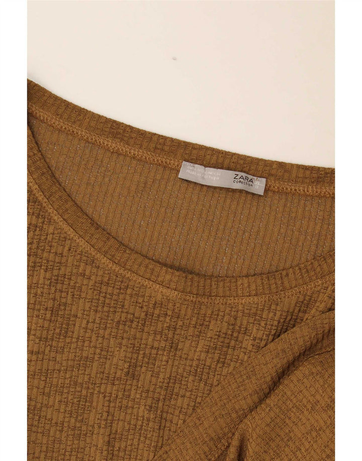 Asymmetrisches, übergroßes Blusenoberteil von Zara für Damen, Größe 44, Khaki