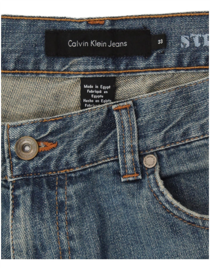 Calvin Klein Herren Jeansshorts W33 mittelblaue Baumwolle