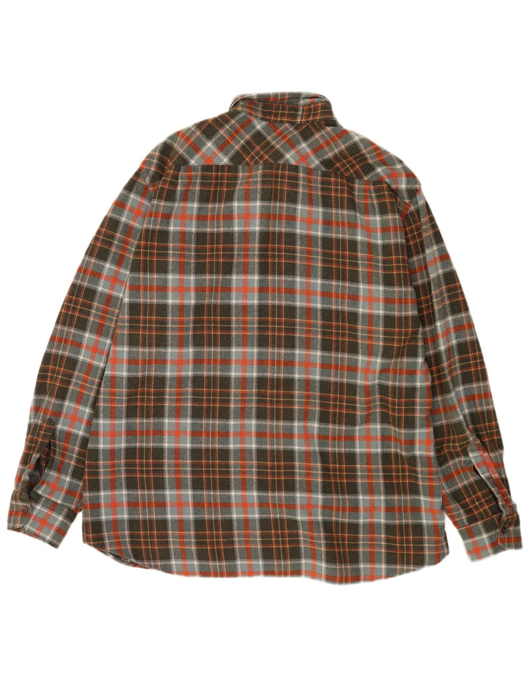 Vintage Herren Holzfäller Flanellhemd XL Khaki Kariert