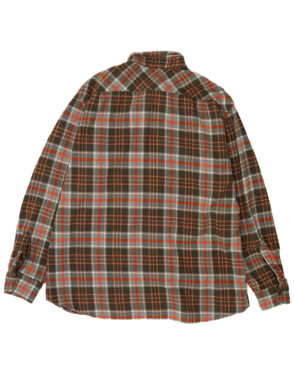 Vintage Herren Holzfäller Flanellhemd XL Khaki Kariert
