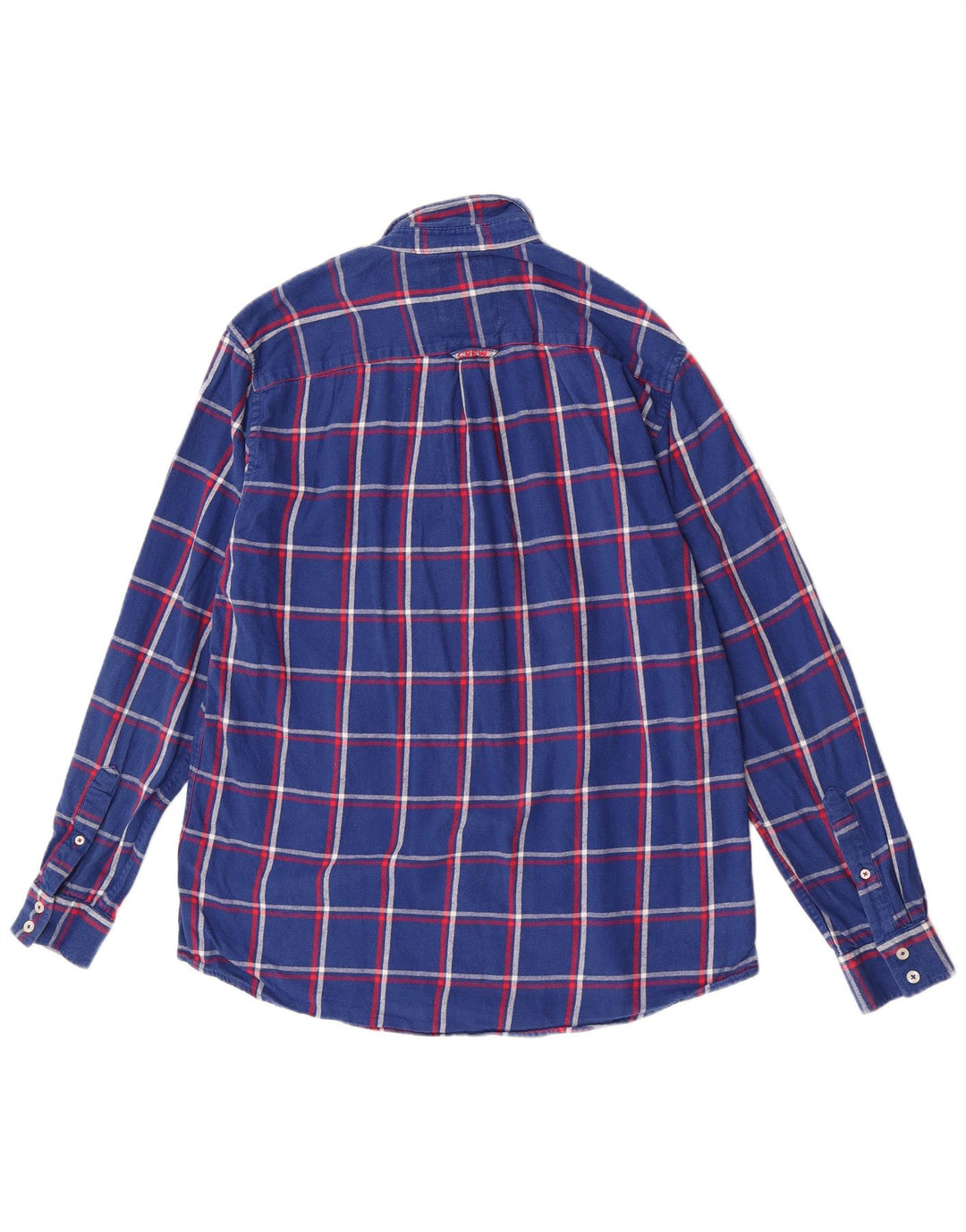 Crew Clothing Herren-Flanellhemd mit normaler Passform, groß, blau kariert, Baumwolle