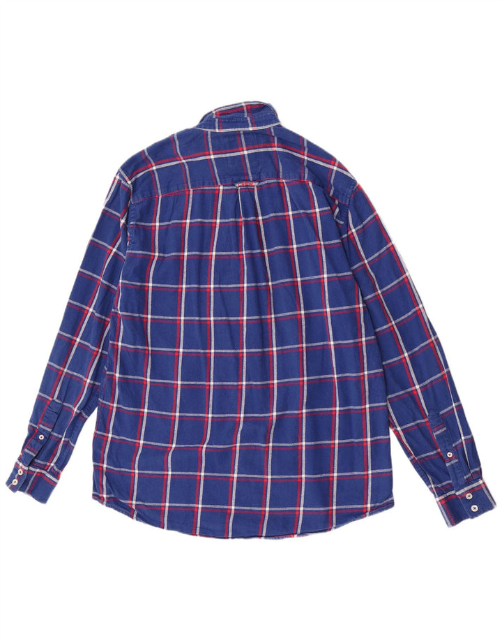 Crew Clothing Herren-Flanellhemd mit normaler Passform, groß, blau kariert, Baumwolle