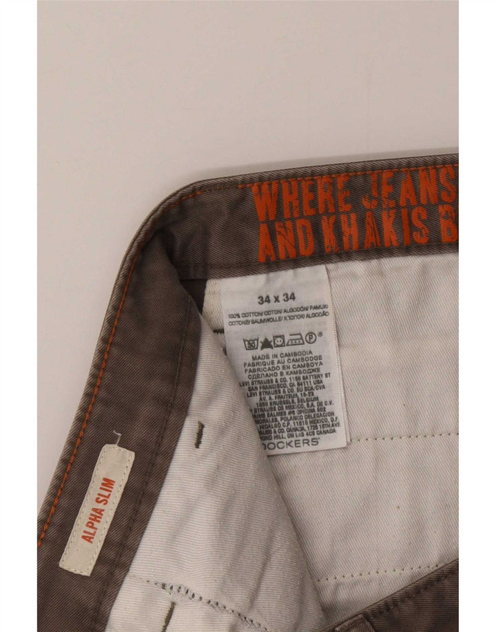 Dockers Herren Alpha Slim Jeans W34 L34 Braune Baumwolle