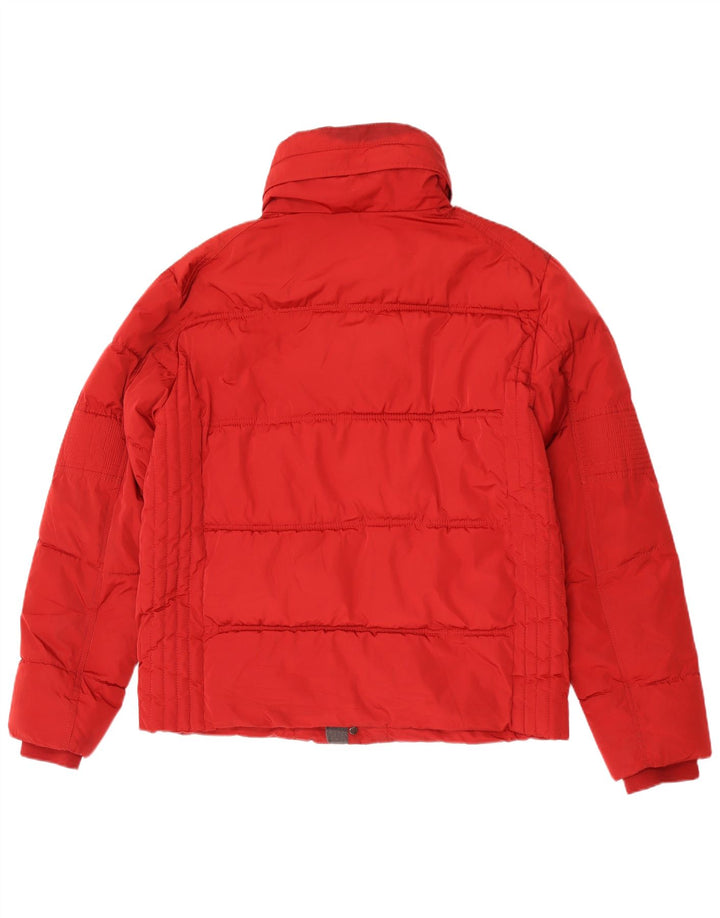 Zara Herren-Jacke mit Kapuze, gepolstert, UK 44 2XL, rotes Polyester