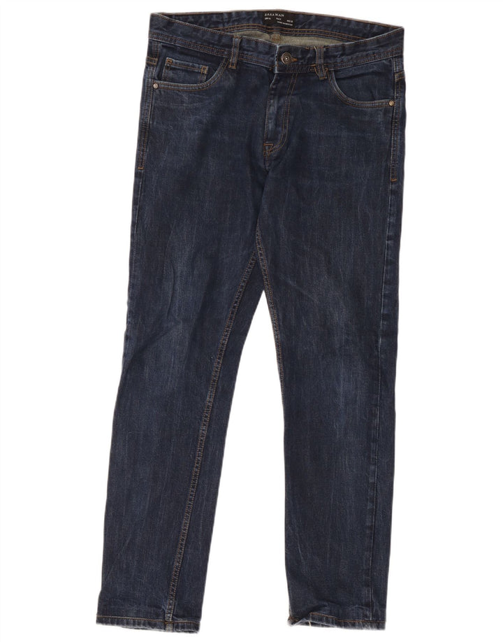 Zara Herren Slim Jeans EU 40 Medium W32 L29 Marineblau Baumwolle