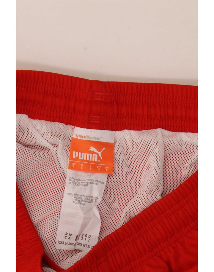 Puma Herren-Badeshorts, klein, rotes Farbblock-Polyester