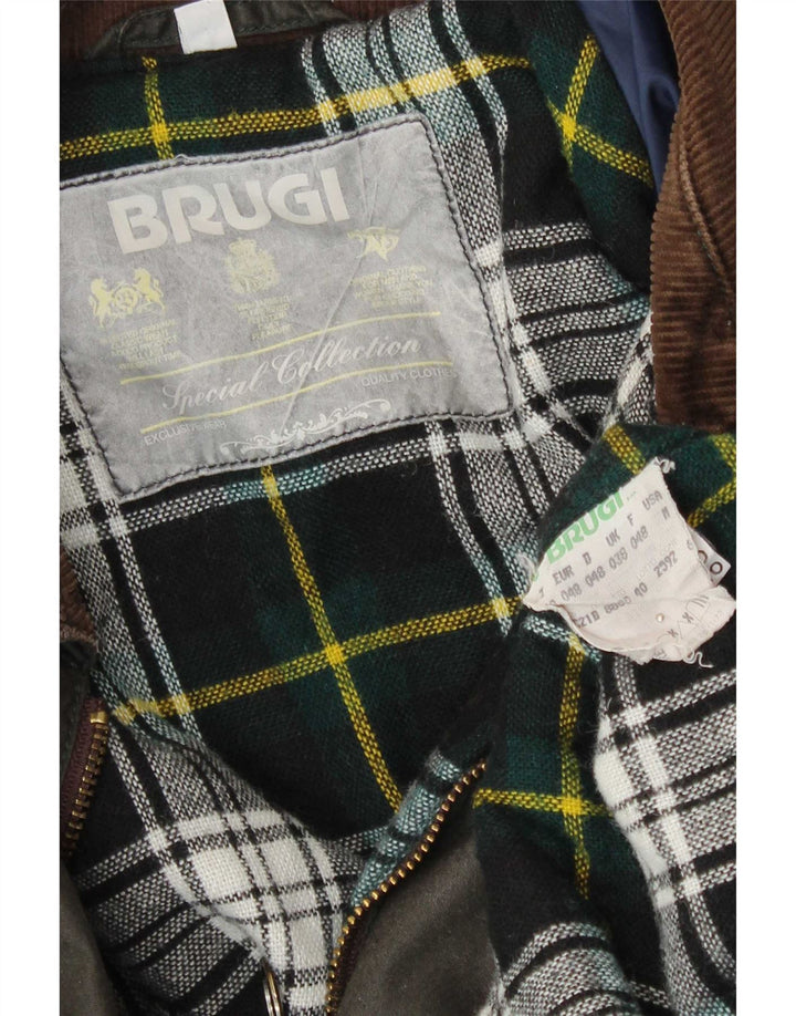Brugi Herrenjacke aus gewachster Baumwolle, UK 38, Mittel Khaki