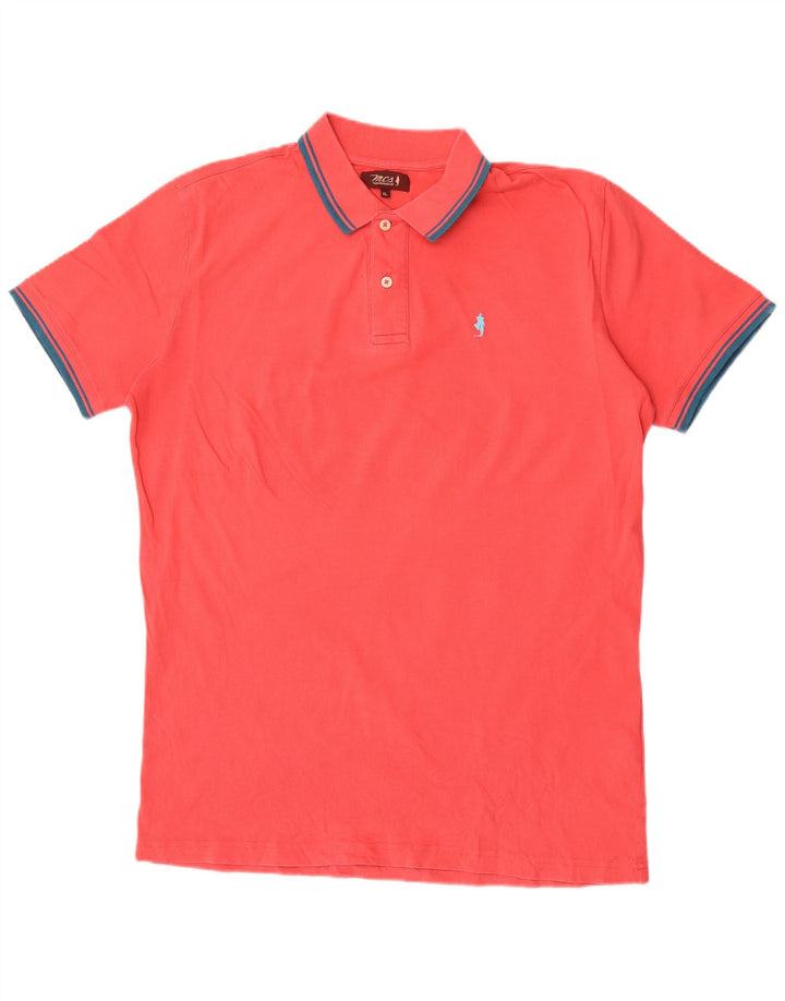Marlboro Classics Herren-Poloshirt XL, rot gestreift, Baumwolle