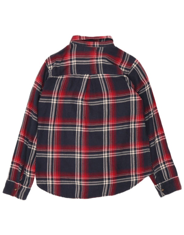 HOLLISTER Flanellhemd für Damen, UK 14, mittelblau, kariert, Baumwolle