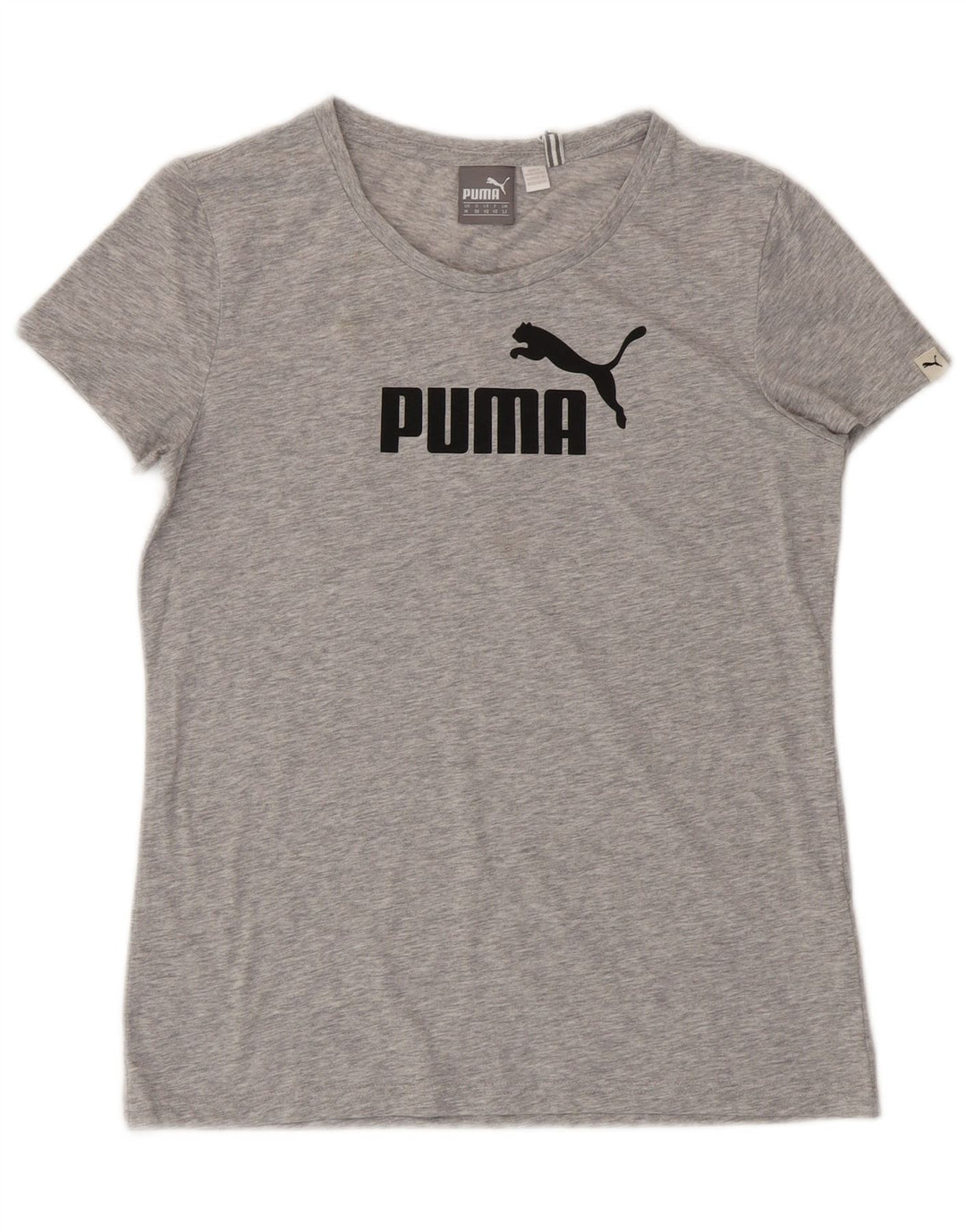 Puma Womens Graphic T-Shirt Top UK 12 Mittelgraues Polyester