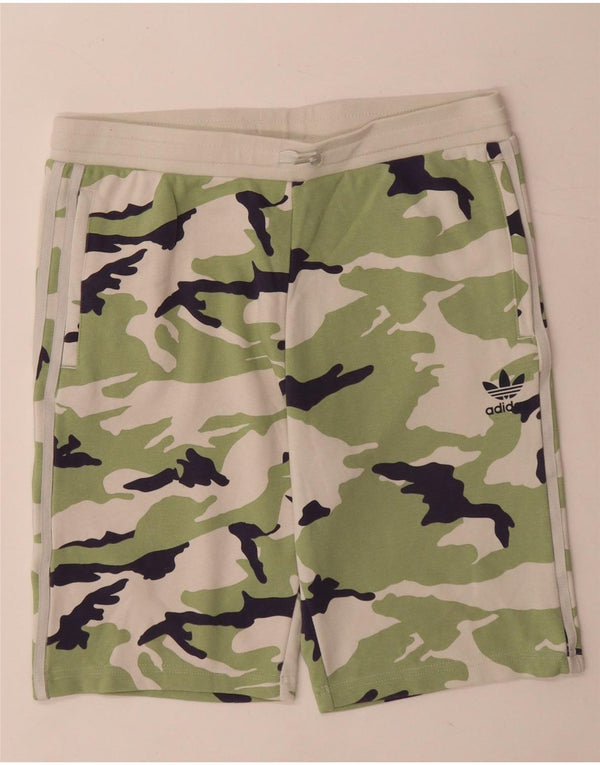 Adidas Mädchen Sportshorts 15–16 Jahre, grüne Camouflage-Baumwolle