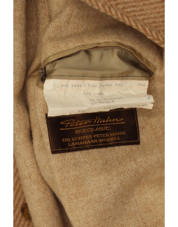 Peter Hahn Herren Bomberjacke IT 50 Large Beige Herringbone Wolle