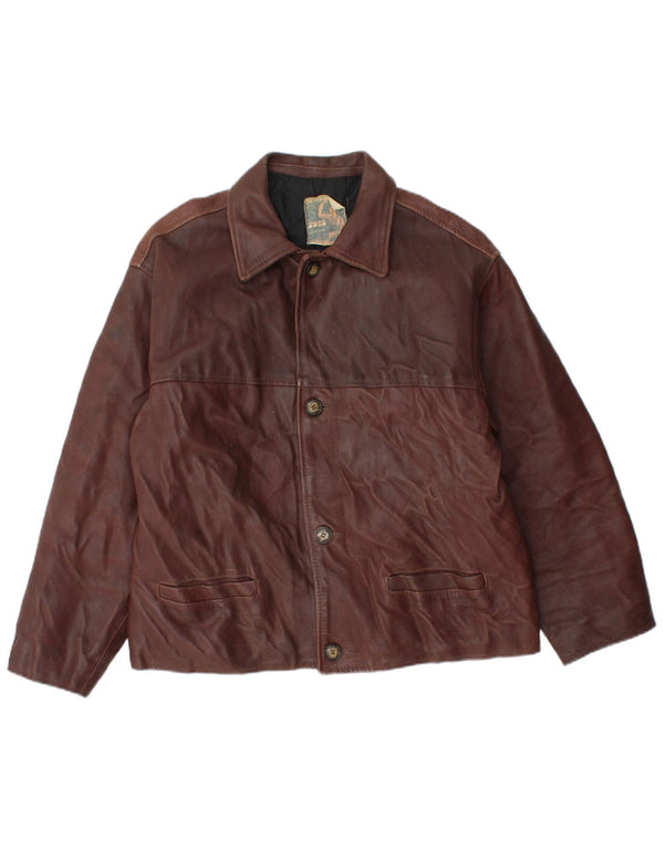 VINTAGE Herren Lederjacke UK 38 Mittelbraunes Leder