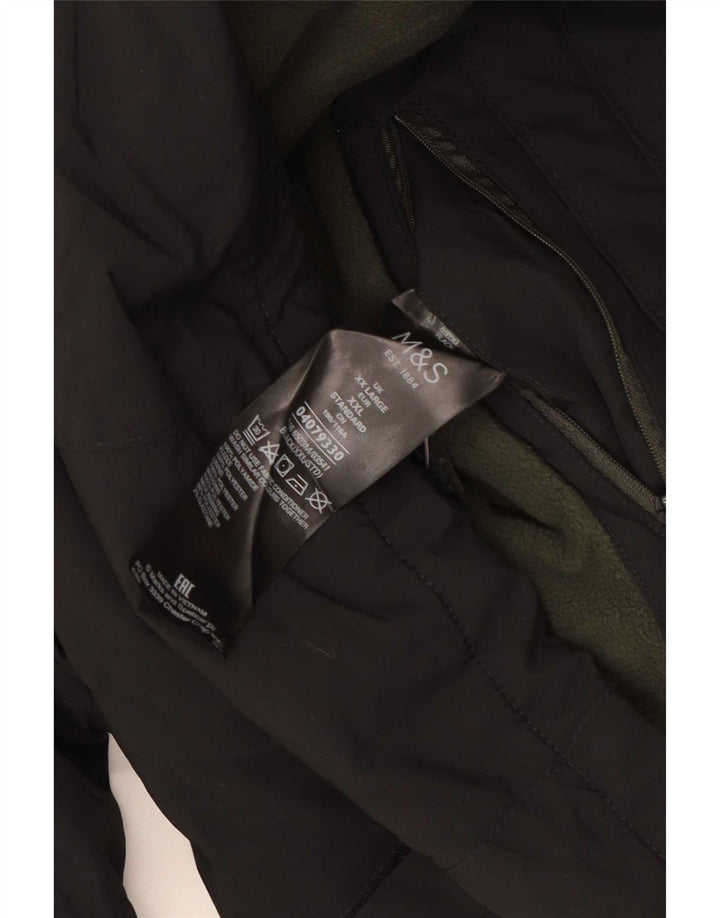 Marks & Spencer Herren-Windbreakerjacke mit Kapuze, UK 44, 2XL, Schwarz, Polyester