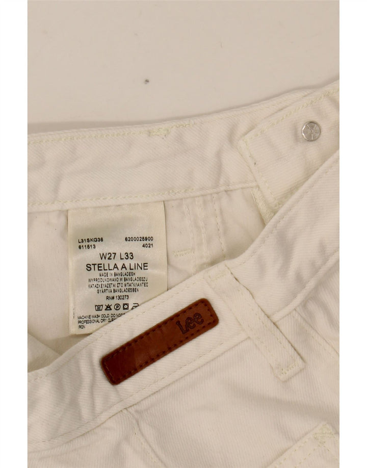 LEE Damen Stella Wide Leg Jeans W27 L27 Weiße Baumwolle