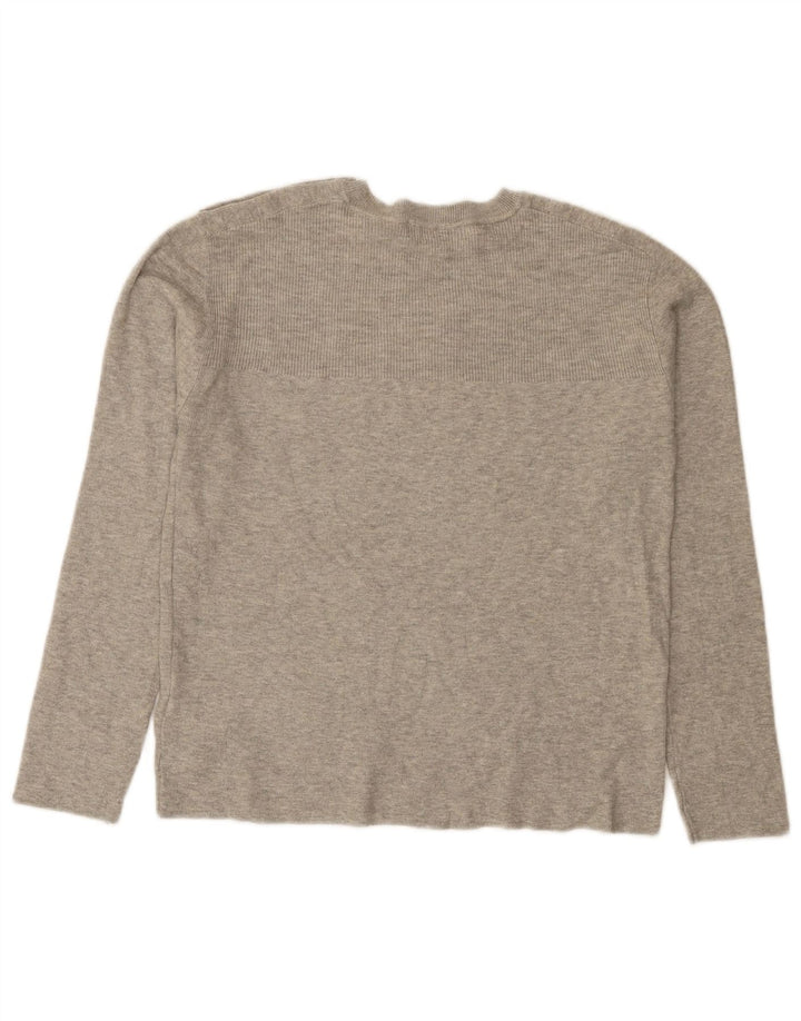 Marks & Spencer Damen Top Langarm UK 12 Mittelgraue Viskose