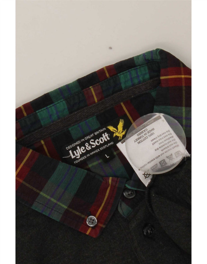 Lyle & Scott Herren Kurzarm-Poloshirt, groß, grau, Baumwolle, klassisch