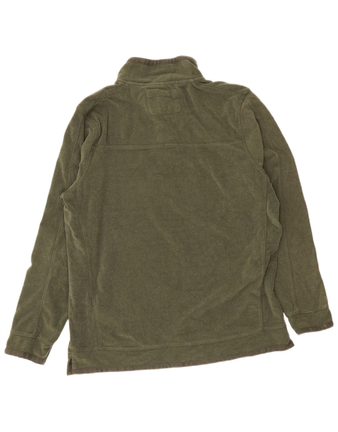 Weird Fish Herren-Fleecepullover mit Reißverschluss am Hals, groß, grünes Polyester