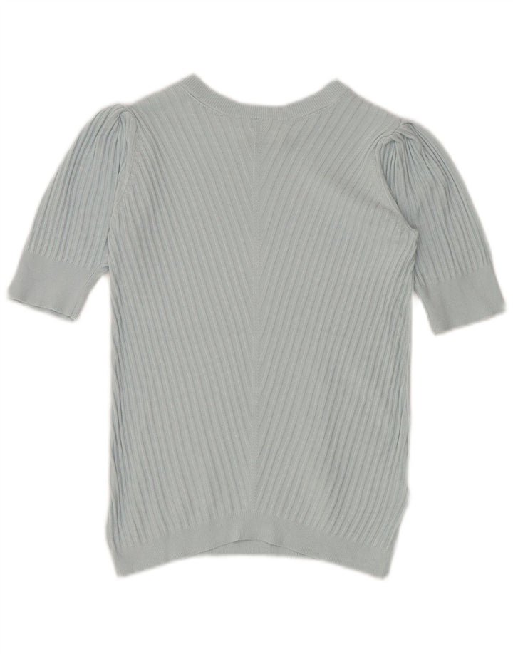 Marks & Spencer Damen Crop Crew Neck Pullover Pullover UK 10 Small Blau