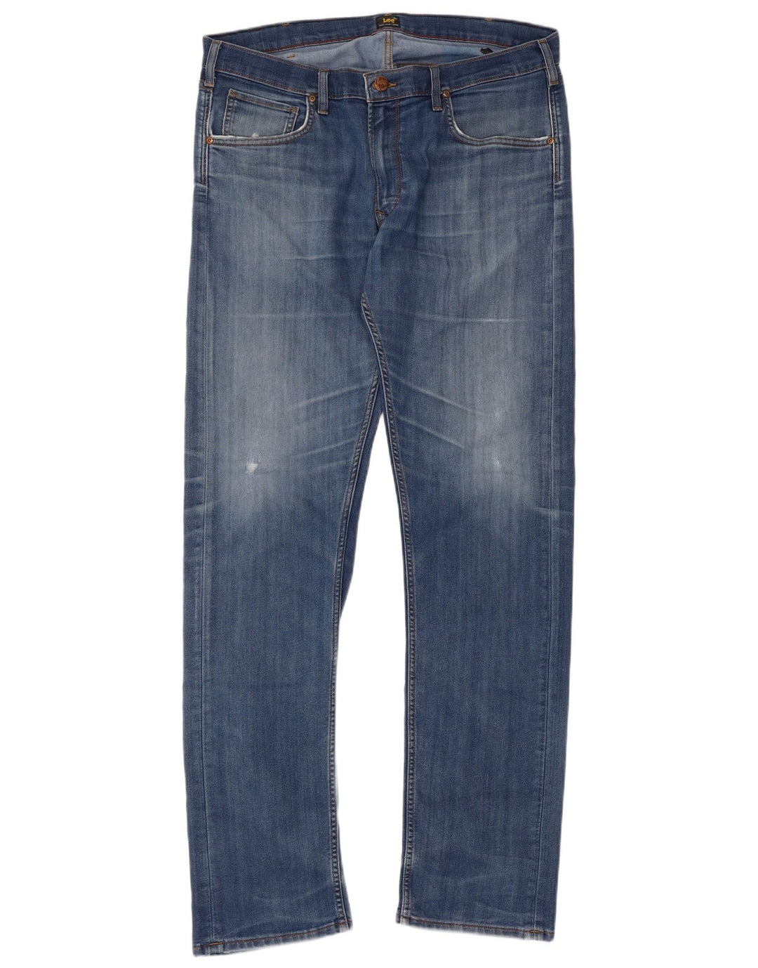 Lee Herren Straight Jeans W38 L36 Blaue Baumwolle