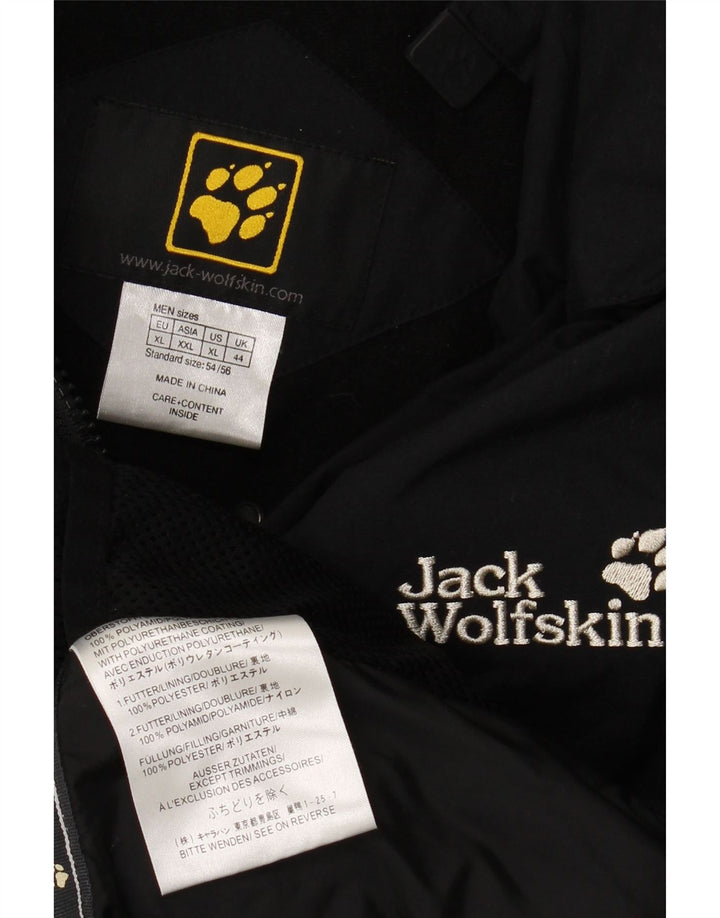 JACK WOLFSKIN Herren-Windjacke mit Kapuze, UK 44, XL, Schwarz, Farbblock