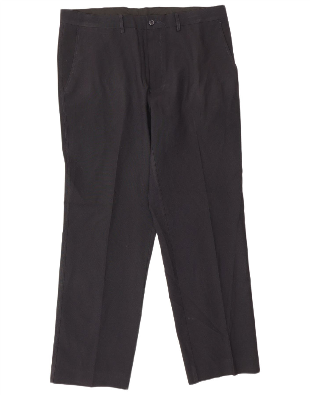 Gerade Herren-Anzughose von Marks & Spencer, W36, L31, marineblaues Polyester
