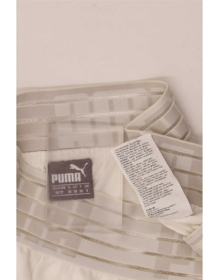 Puma Damen Graphic Sport Shorts UK 8 Small Weiß Polyester