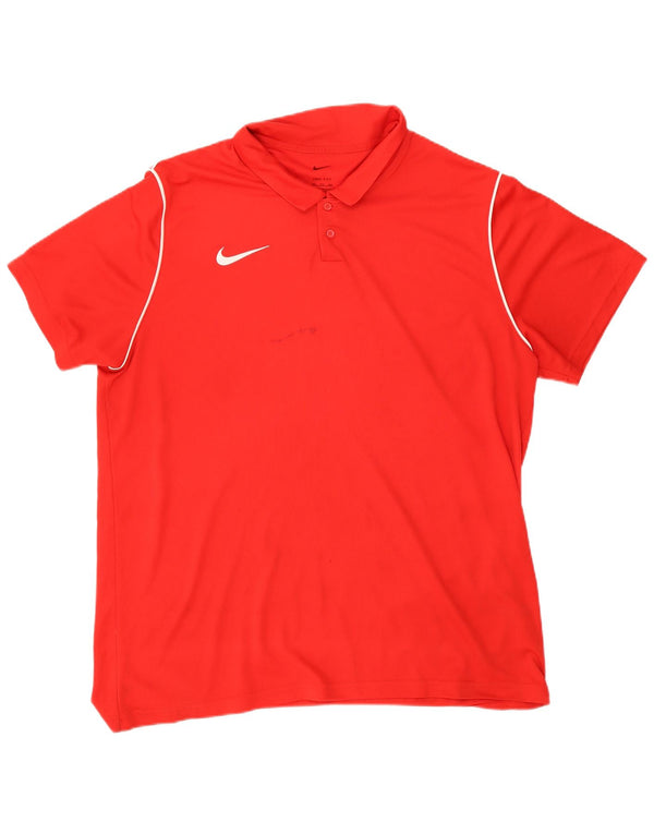 Nike Herren Dri Fit Poloshirt 2XL Rot Polyester