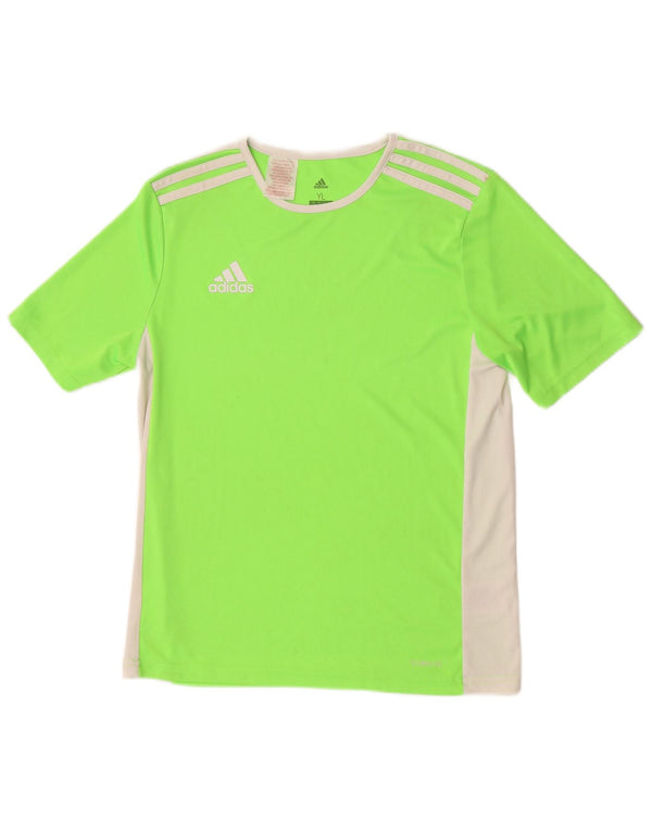 Adidas Mädchen Climalite T-Shirt Top 13–14 Jahre groß grün Farbblock