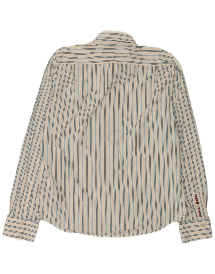 Superdry Herrenhemd 2XL weiß gestreift aus Baumwolle