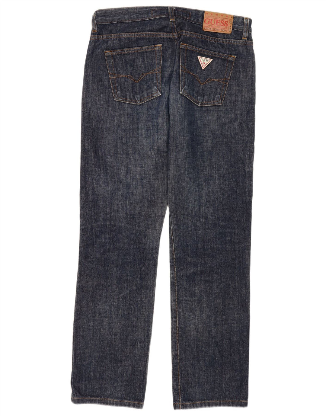 Guess Damen Straight Jeans W29 L28 Marineblaue Baumwolle