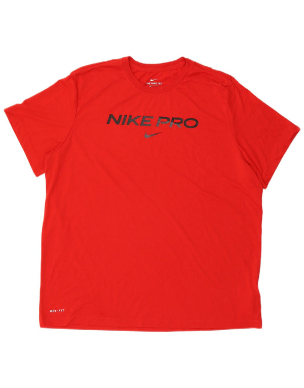 NIKE Herren Dri Fit Graphic T-Shirt Top 2XL Rot Polyester