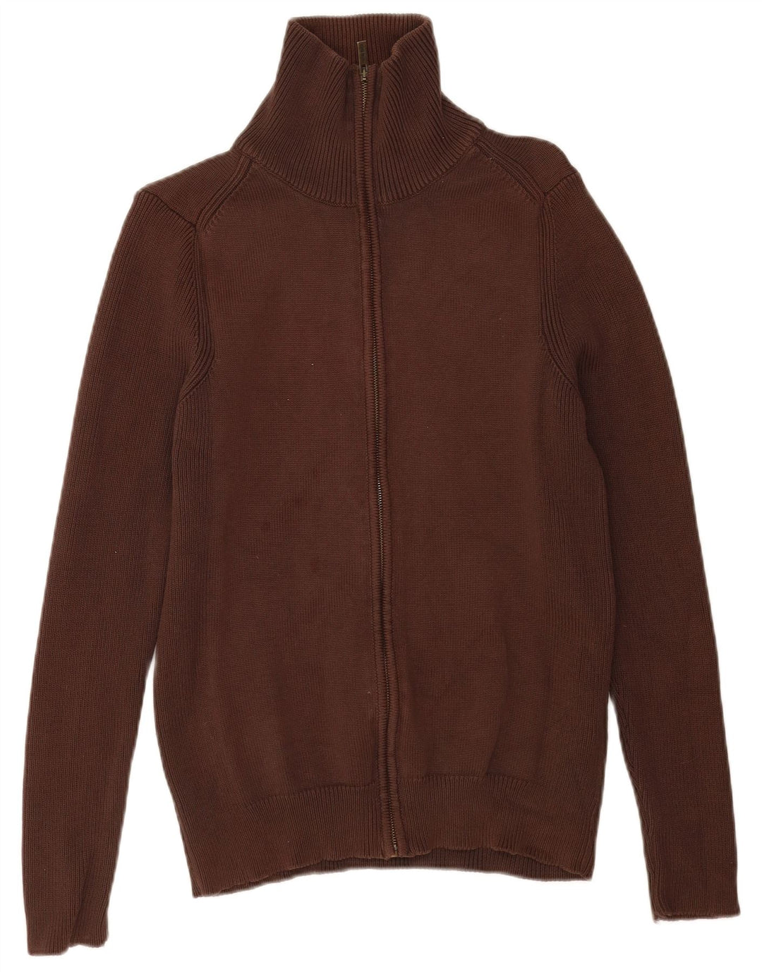 Zara Herren-Strickjacke, groß, braune Baumwolle
