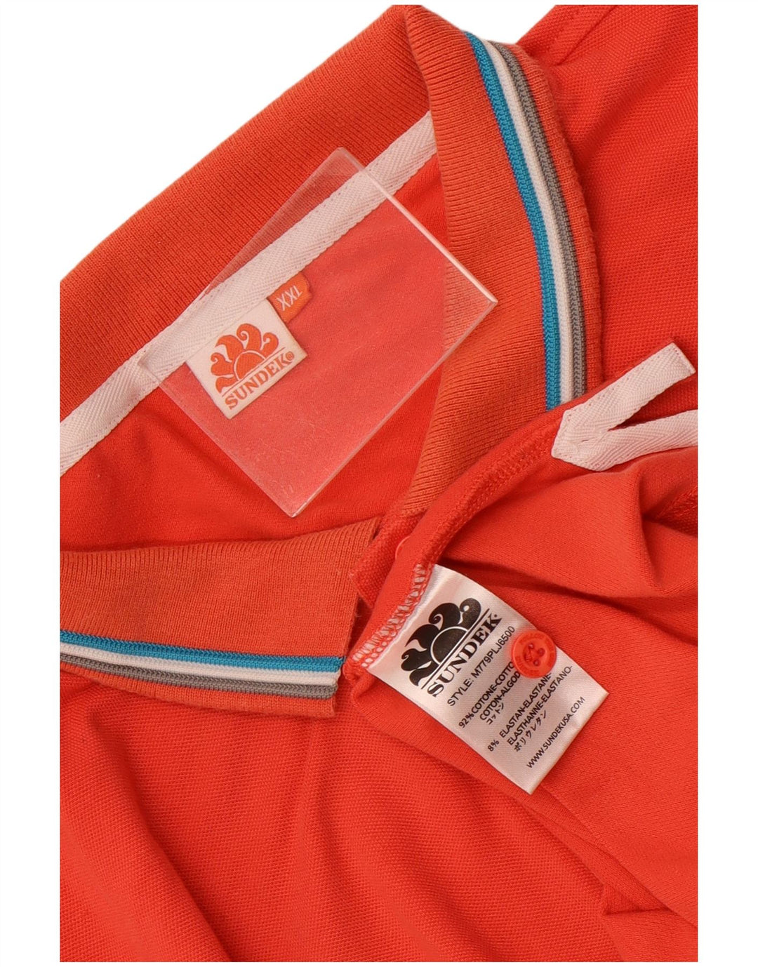 Sundek Herren Poloshirt 2XL Orange Baumwolle