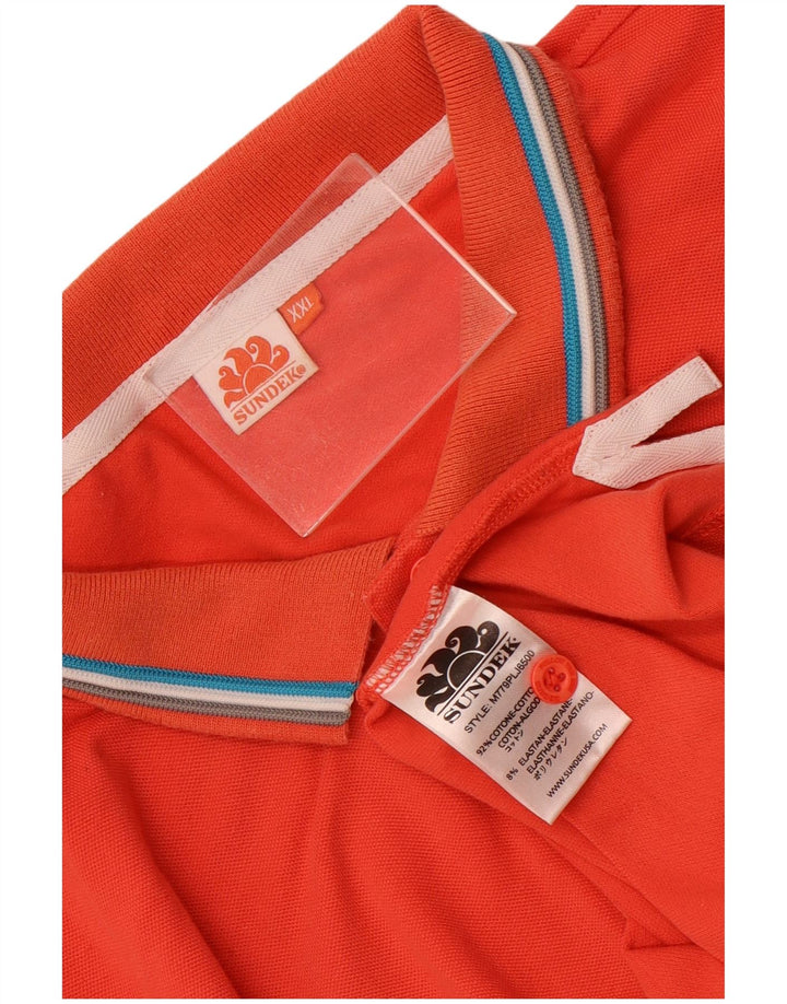 Sundek Herren Poloshirt 2XL Orange Baumwolle