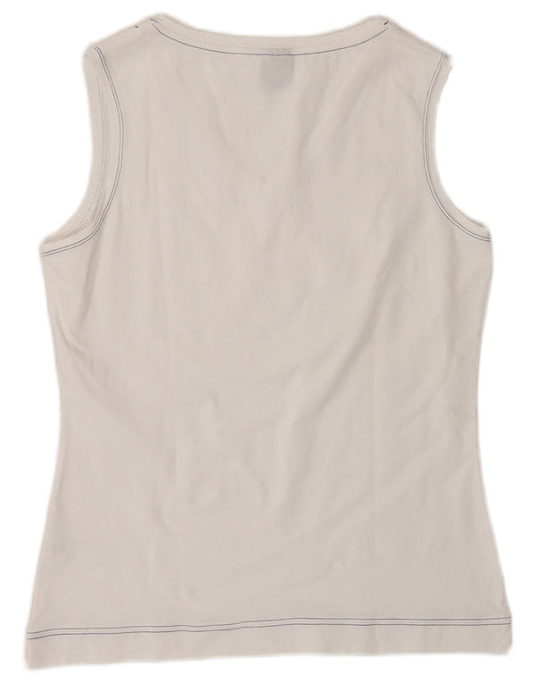 Reebok Damen Weste Top UK 14 Large Weiße Baumwolle