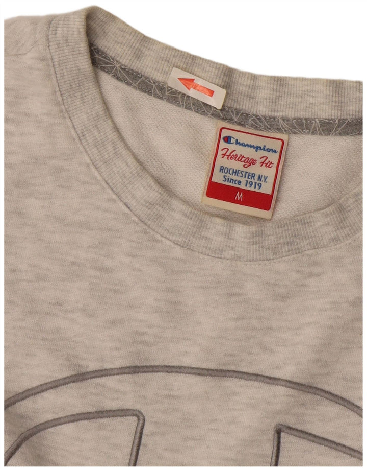 Champion Damen Heritage Fit Graphic Sweatshirt Pullover UK 14 Mittelgrau