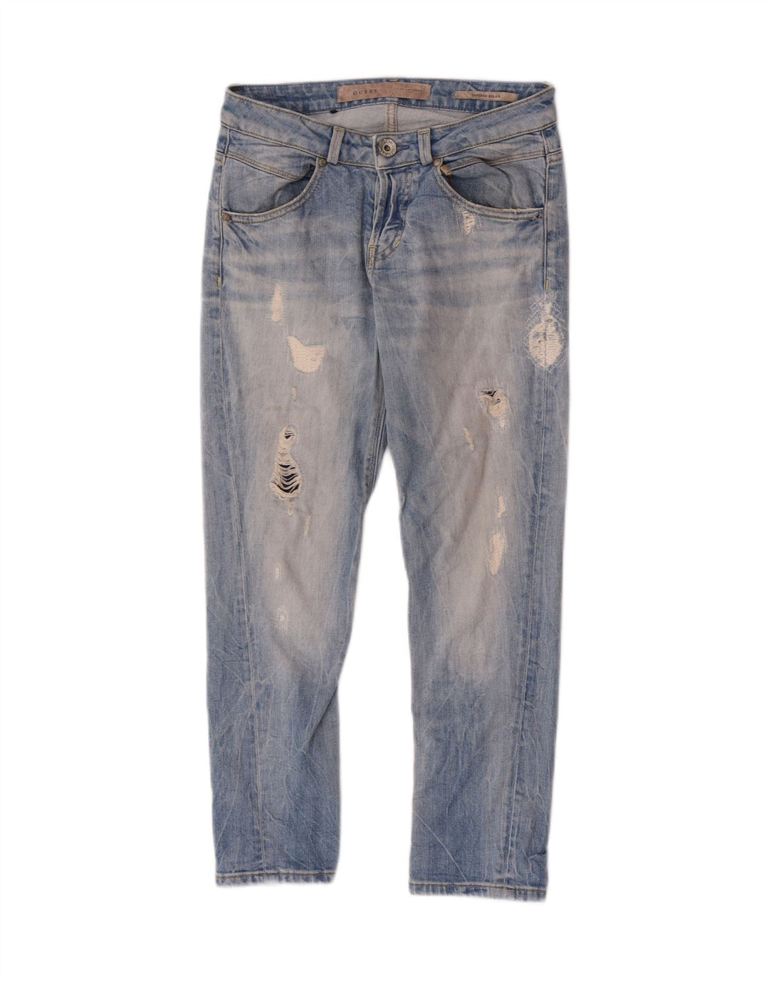 Guess Damen Distressed Slim Jeans W26 L24 Blaue Baumwolle