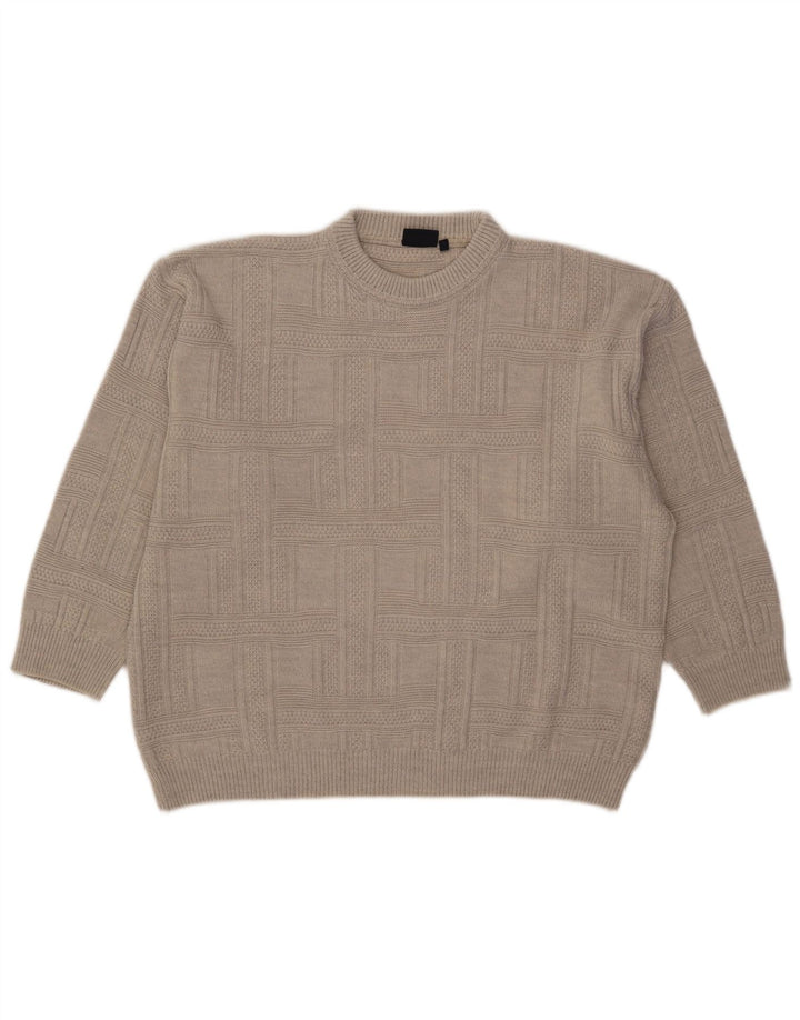 Nick Taylor Herren-Pullover mit Rundhalsausschnitt, XL, graues Acryl