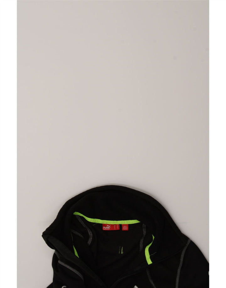 PUMA Womens Fleece Jacket UK 8 Small Black Colourblock Polyester Vintage Puma and Second-Hand Puma from Messina Hembry 