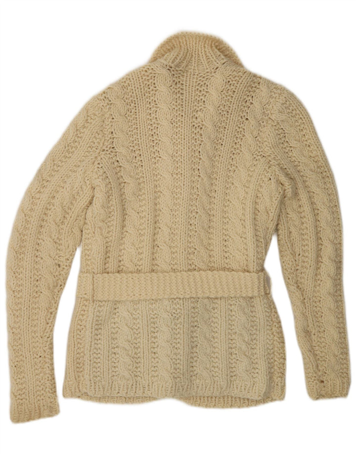 Vintage Damen Cardigan Pullover UK 12 Medium Off White