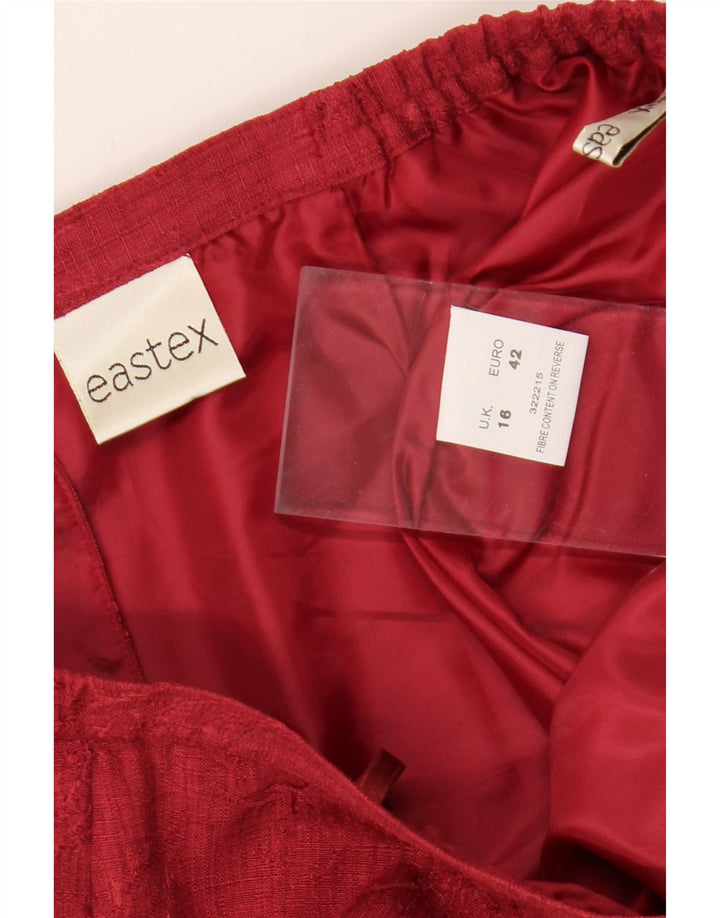 EASTEX Womens A-Line Skirt UK 16 Large W34  Red Polyester Vintage Eastex and Second-Hand Eastex from Messina Hembry 
