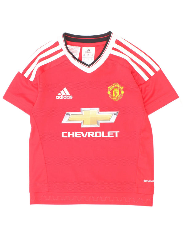 Adidas Manchester United Grafik-T-Shirt für Jungen, 4–5 Jahre, rotes Farbblock-Design