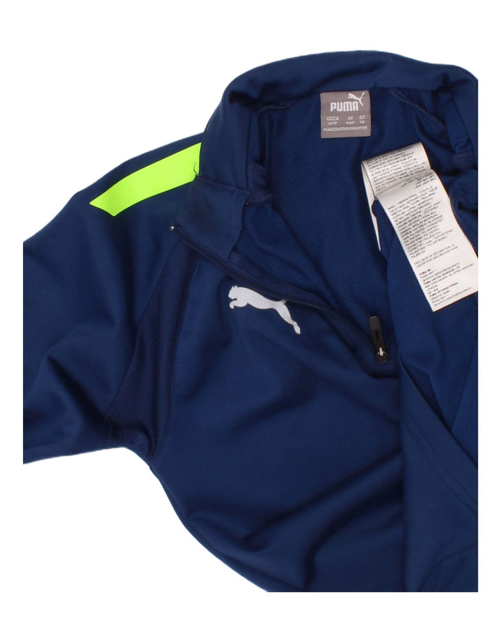Puma Jungen-Pullover-Trainingsoberteil mit Reißverschluss, 5–6 Jahre, Blau